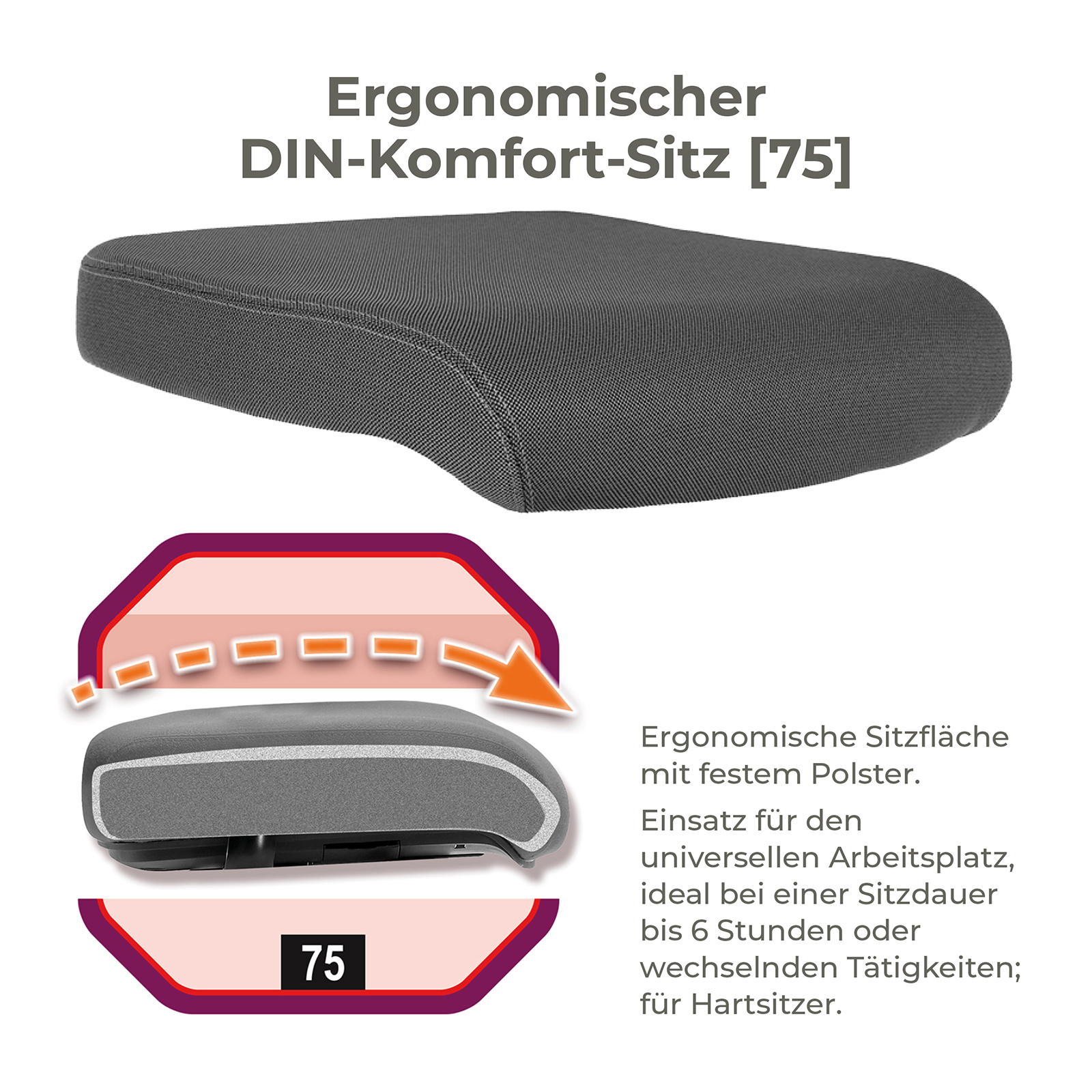 Ergonomischer DIN-Komfort-Sitz