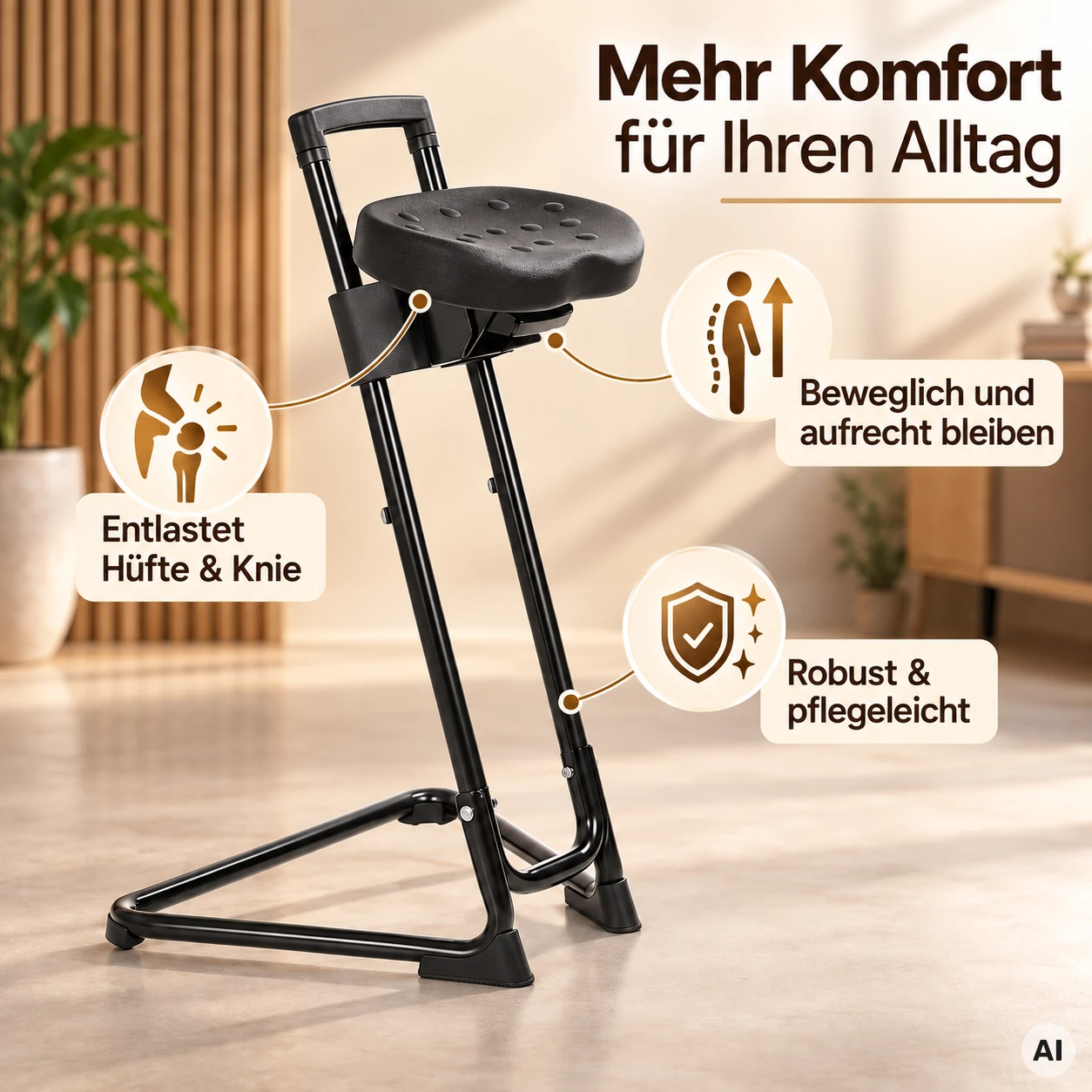 Stehhilfe - Robuste & bequeme Sitzlösung